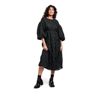 New Kika Vargas black balloon sleeve dress